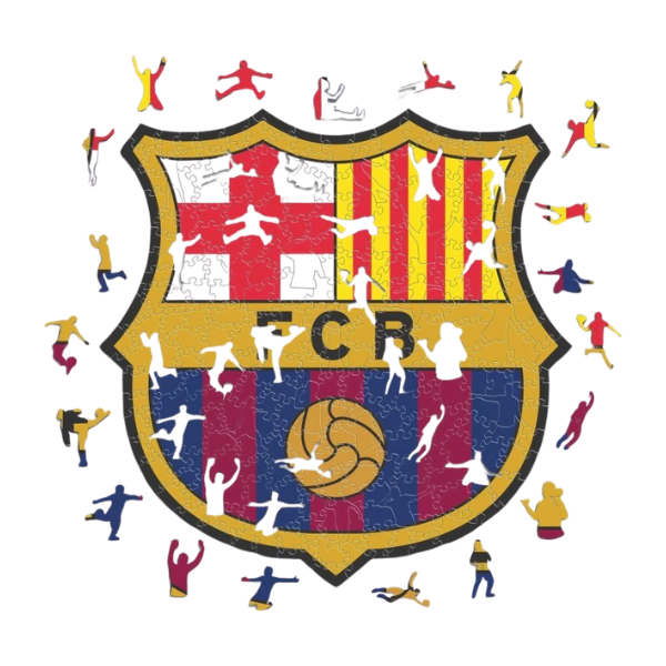 Drevené puzzle FC Barcelona - logo