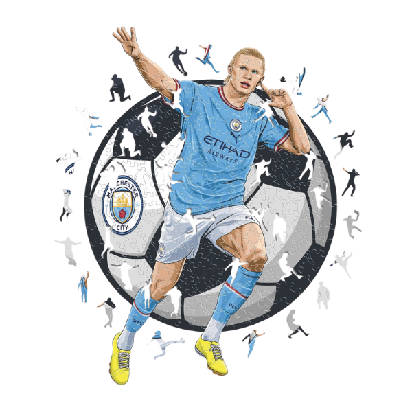 Drevené puzzle Erling Haaland Manchester City